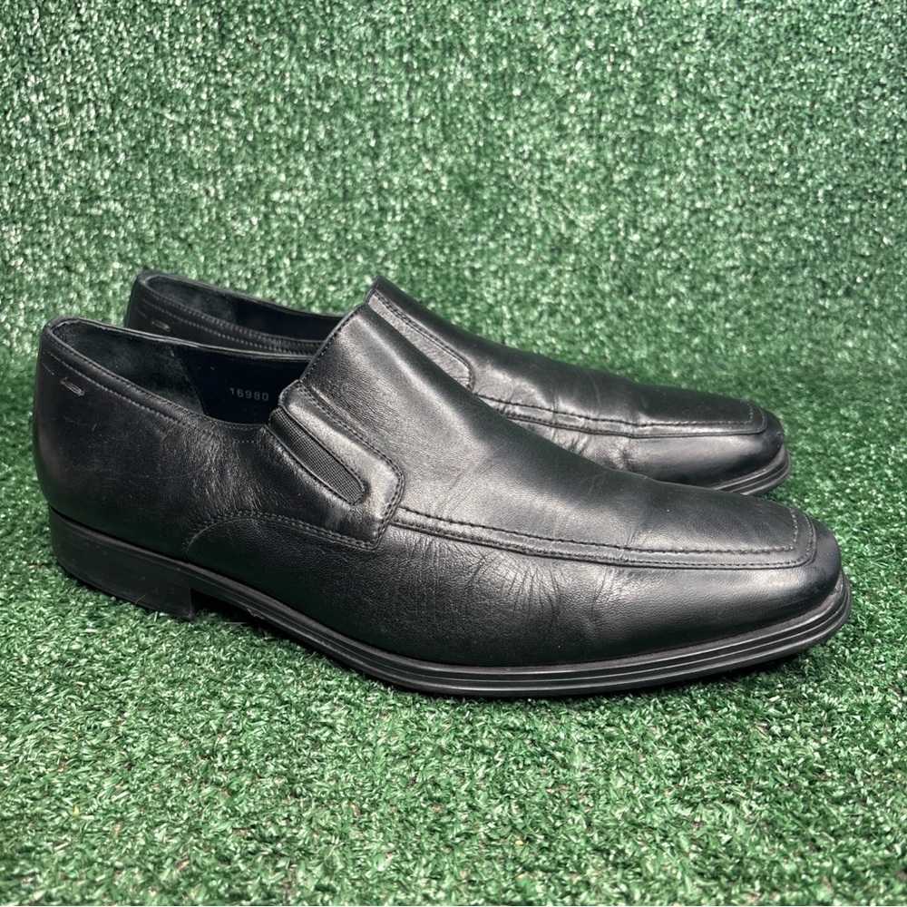 Magnanni‎ Linea Merino Italian Leather Loafers Black Dress Shoes Size 9.5 M